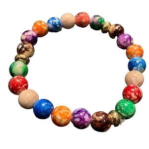 Colorful Natural Stone Yoga Energy Bracelet , 7 Chakras Healing Reiki Beaded